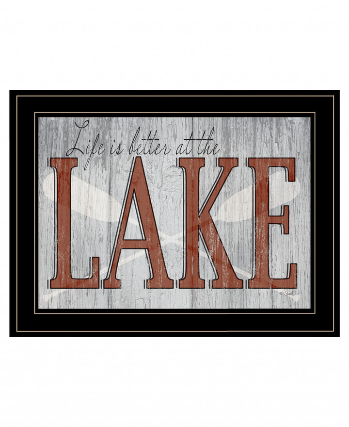 Life is Better at the Lake 2 Black Framed Print Wall Art