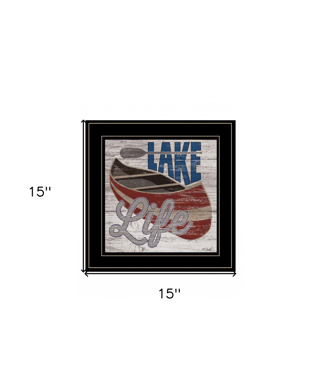 Lake Life Canoe 3 Black Framed Print Wall Art