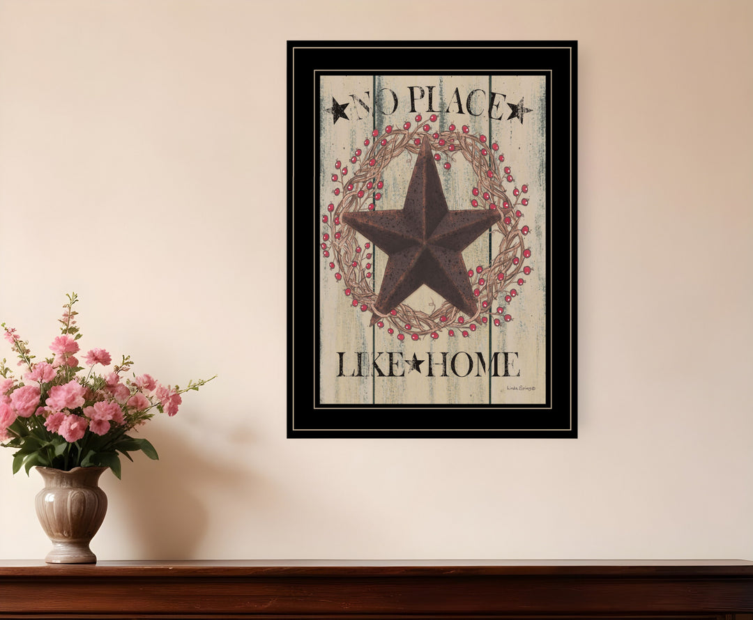 No Place Like Home Wreath 2 Black Framed Print Wall Art