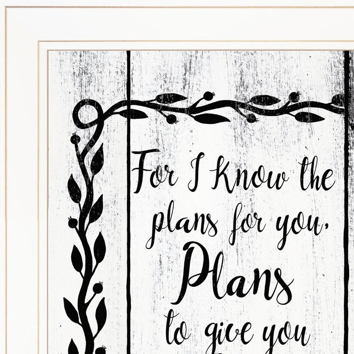 Plans to Give You Hope 1 White Framed Print Wall Art