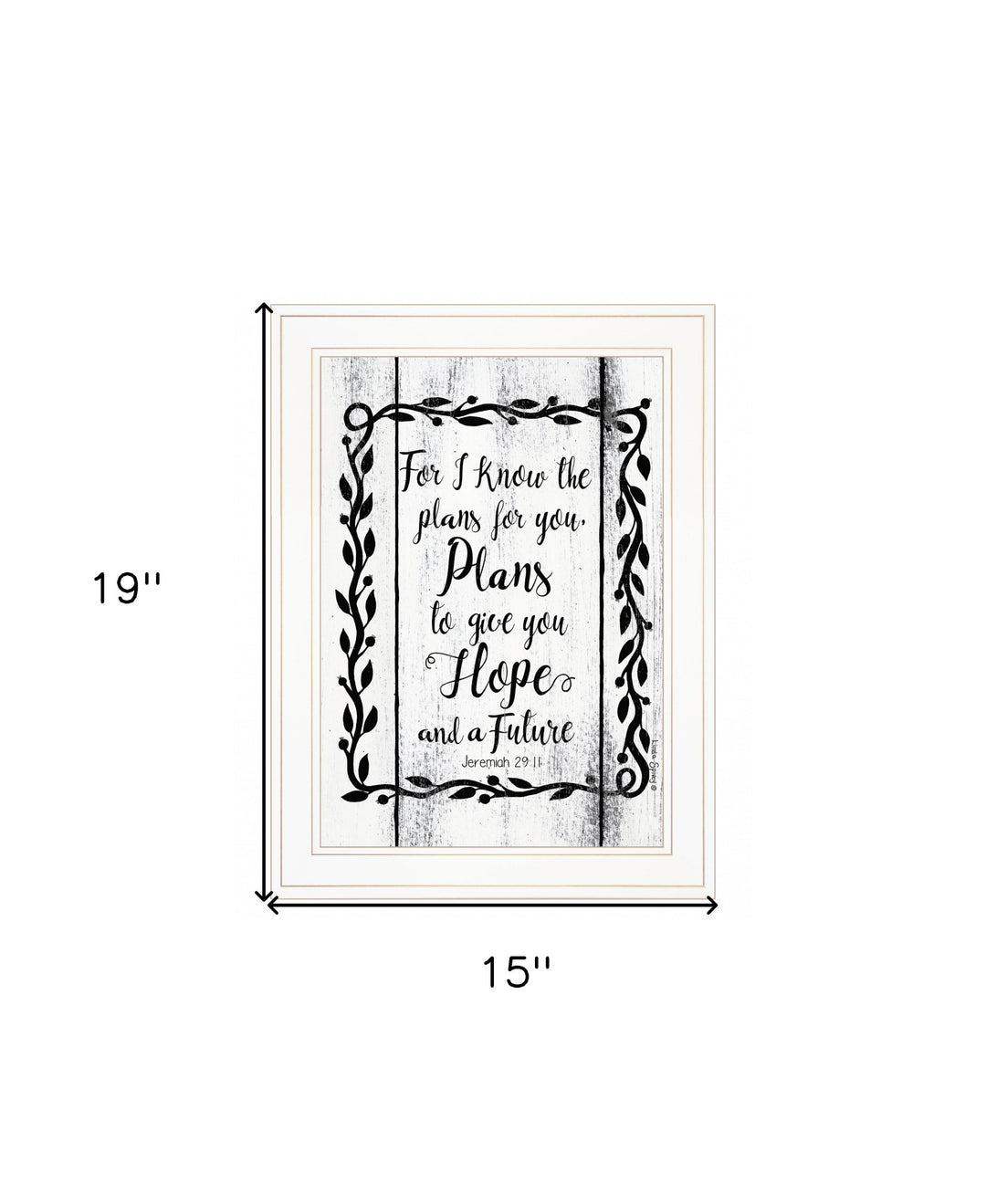 Plans to Give You Hope 1 White Framed Print Wall Art