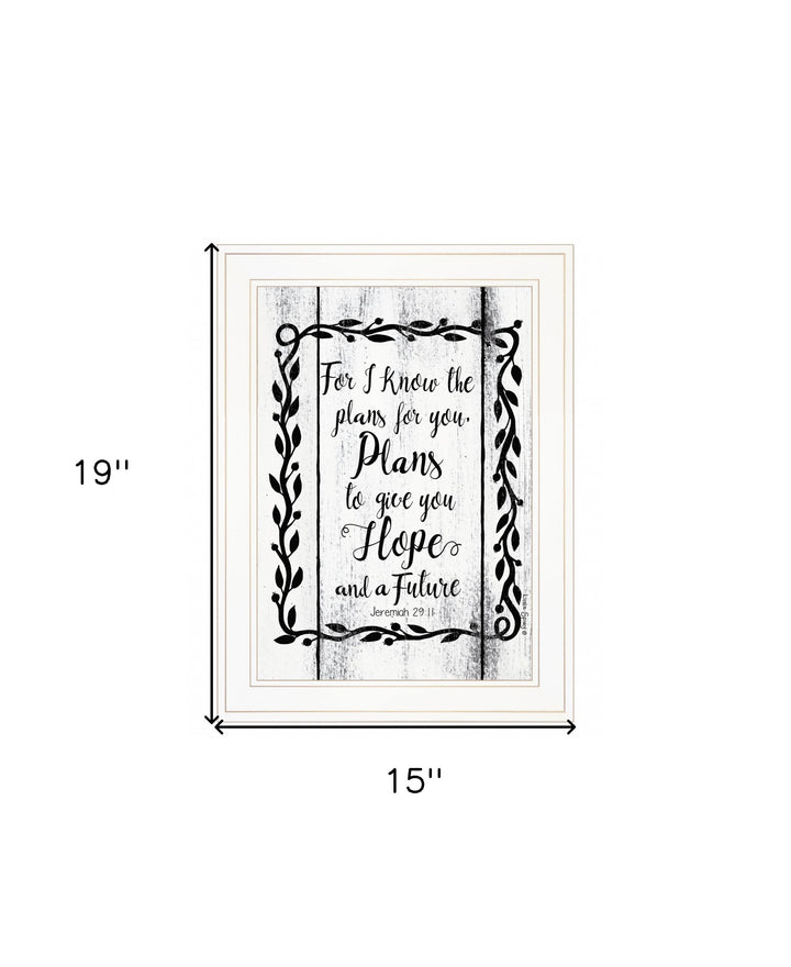 Plans to Give You Hope 1 White Framed Print Wall Art