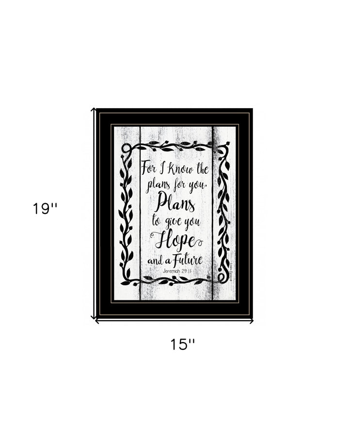 Plans to Give You Hope 2 Black Framed Print Wall Art