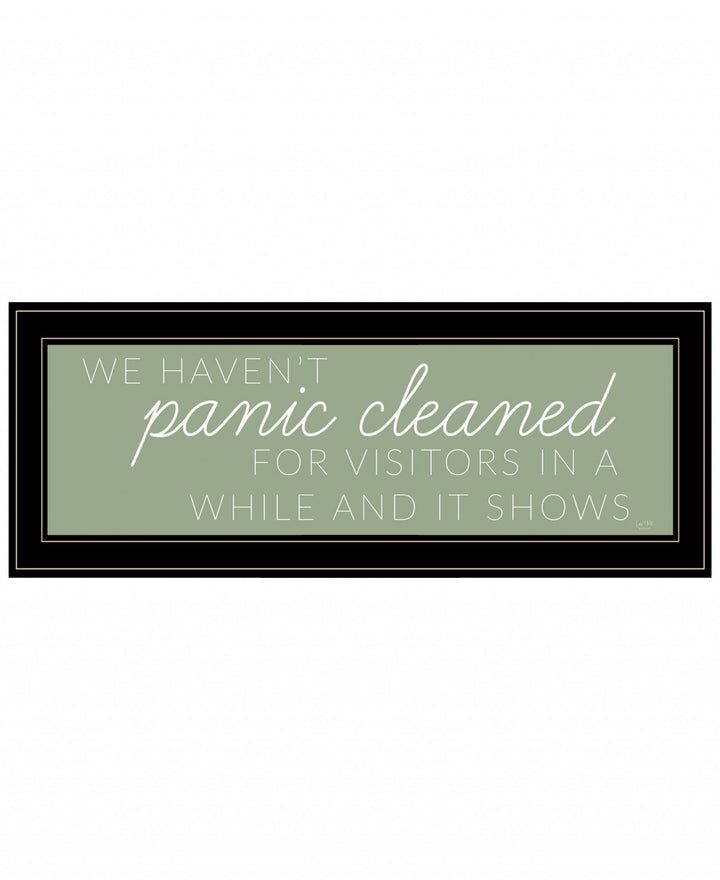 Panic Cleaned 1 White Framed Print Wall Art