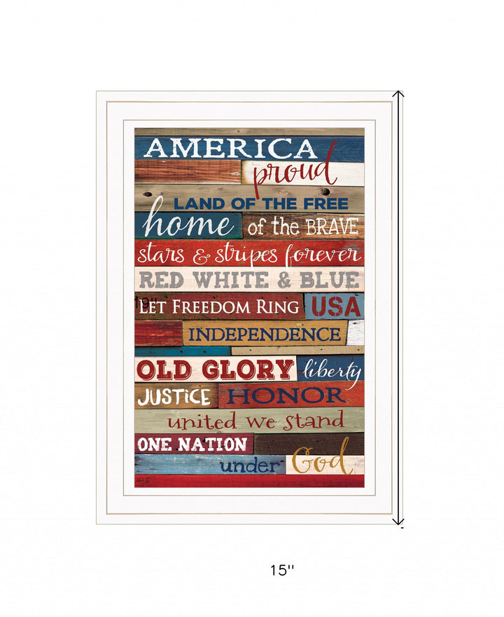 America Proud 2 White Framed Print Wall Art