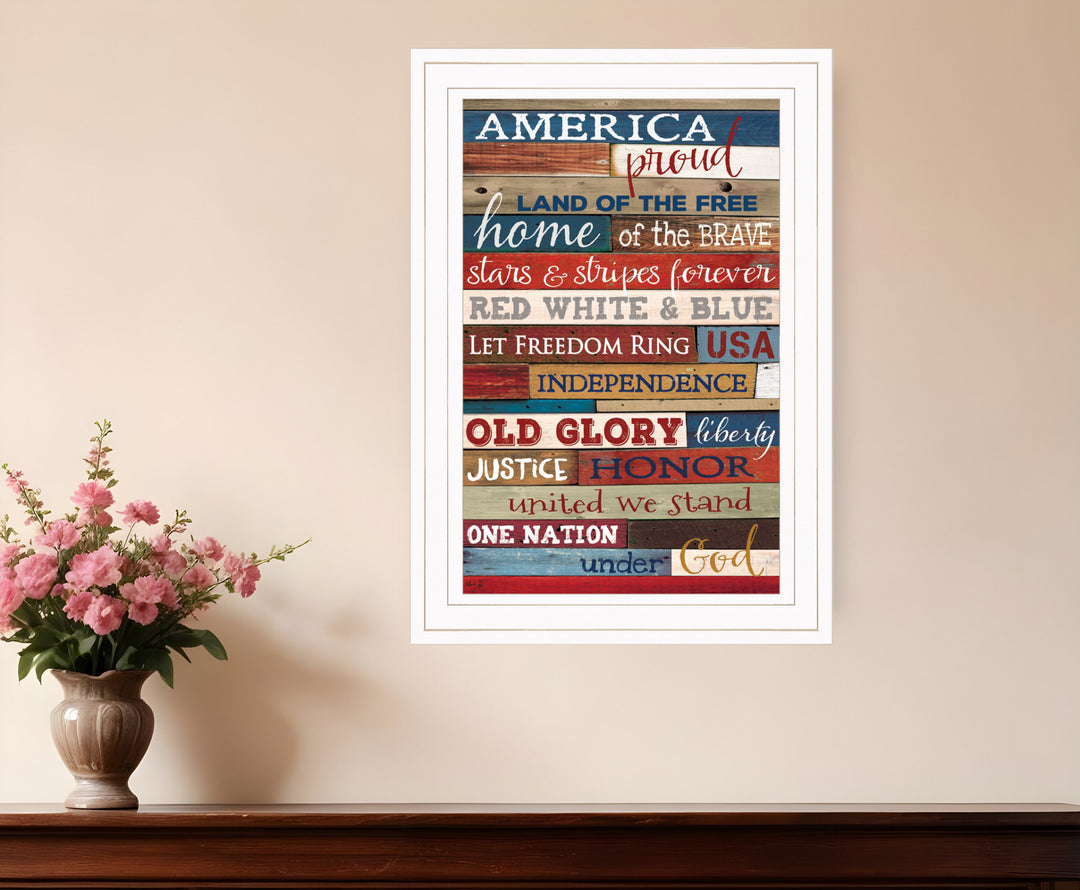 America Proud 2 White Framed Print Wall Art