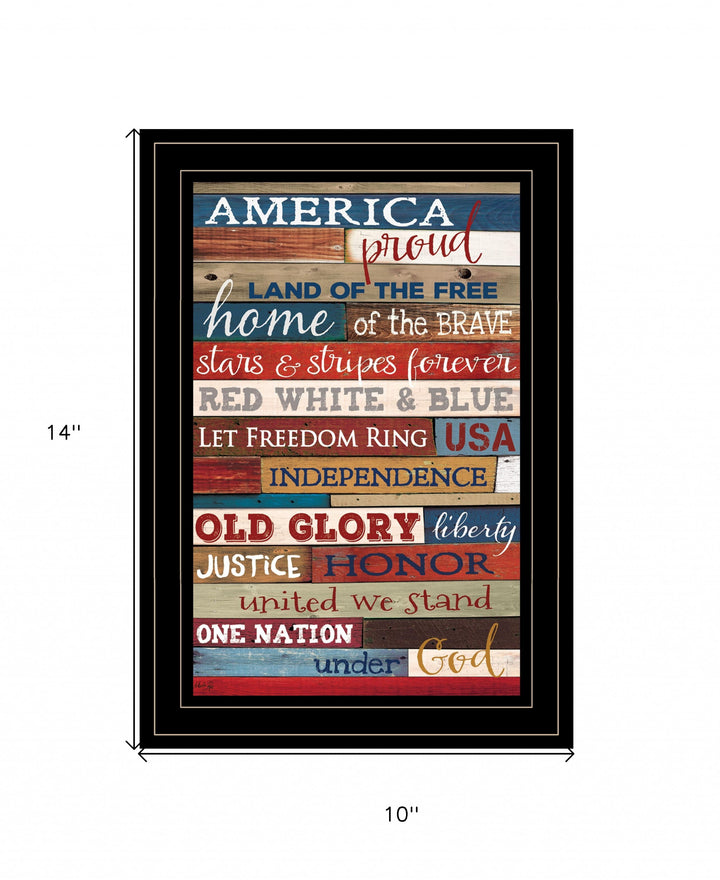 America Proud Black Framed Print Wall Art