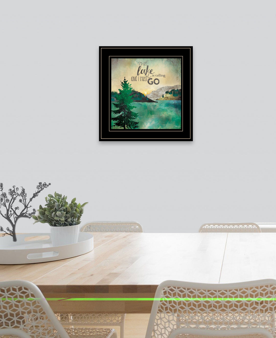 The Lake is Calling 2 Black Framed Print Wall Art