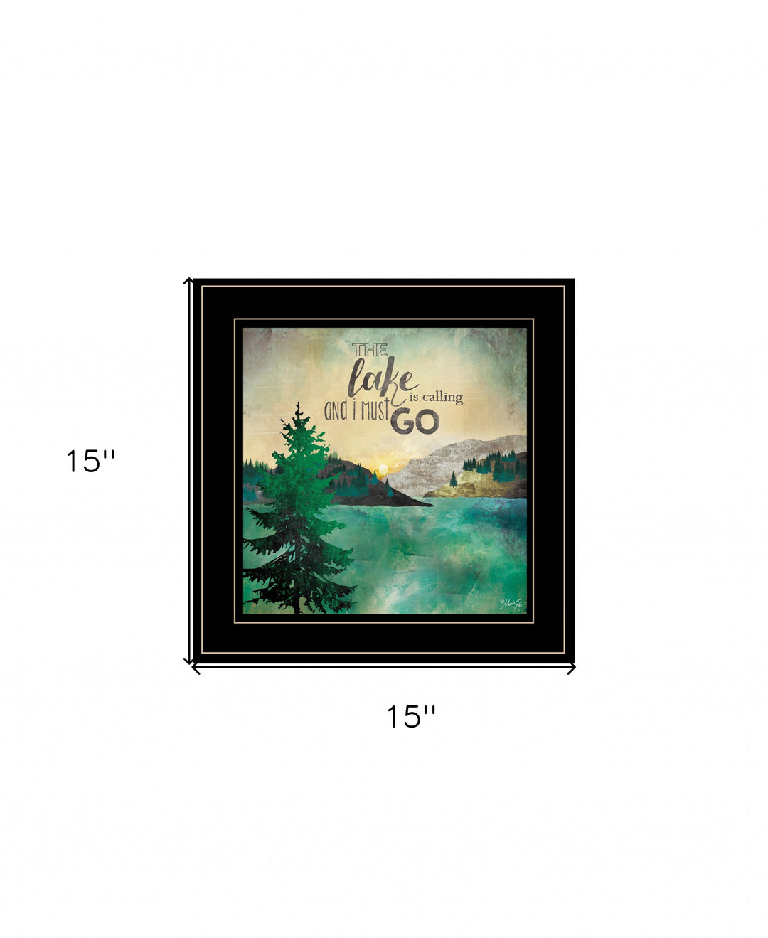 The Lake is Calling 2 Black Framed Print Wall Art