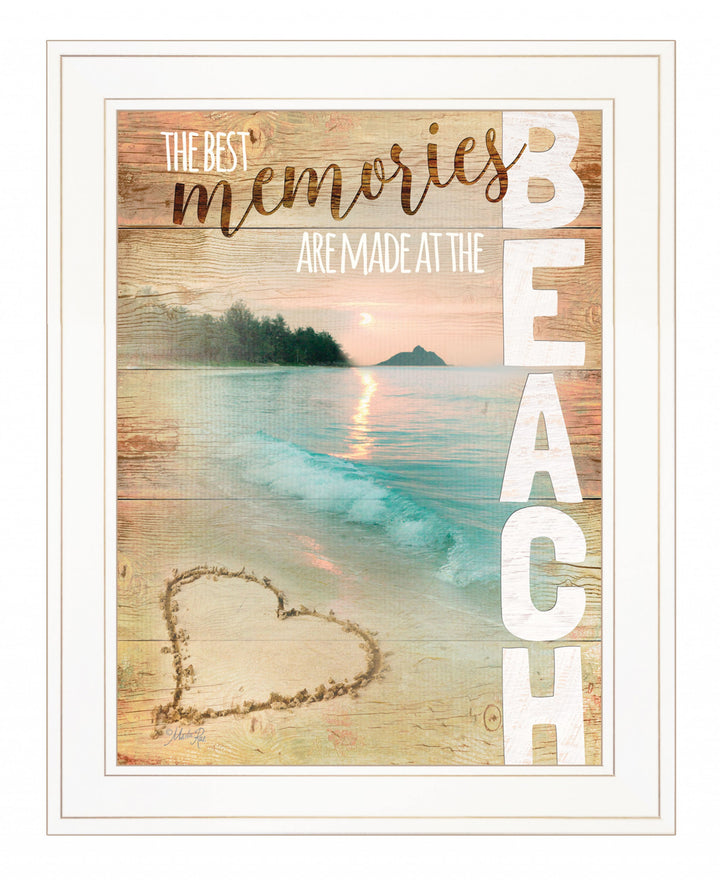 Beach Memories 1 White Framed Print Wall Art