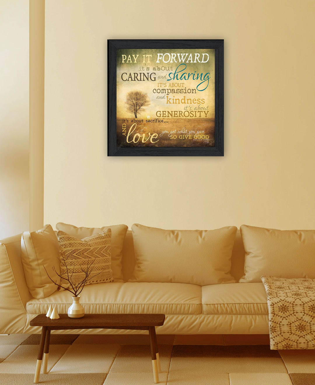 Meaning of Pay it Forward 2 Black Framed Print Wall Art