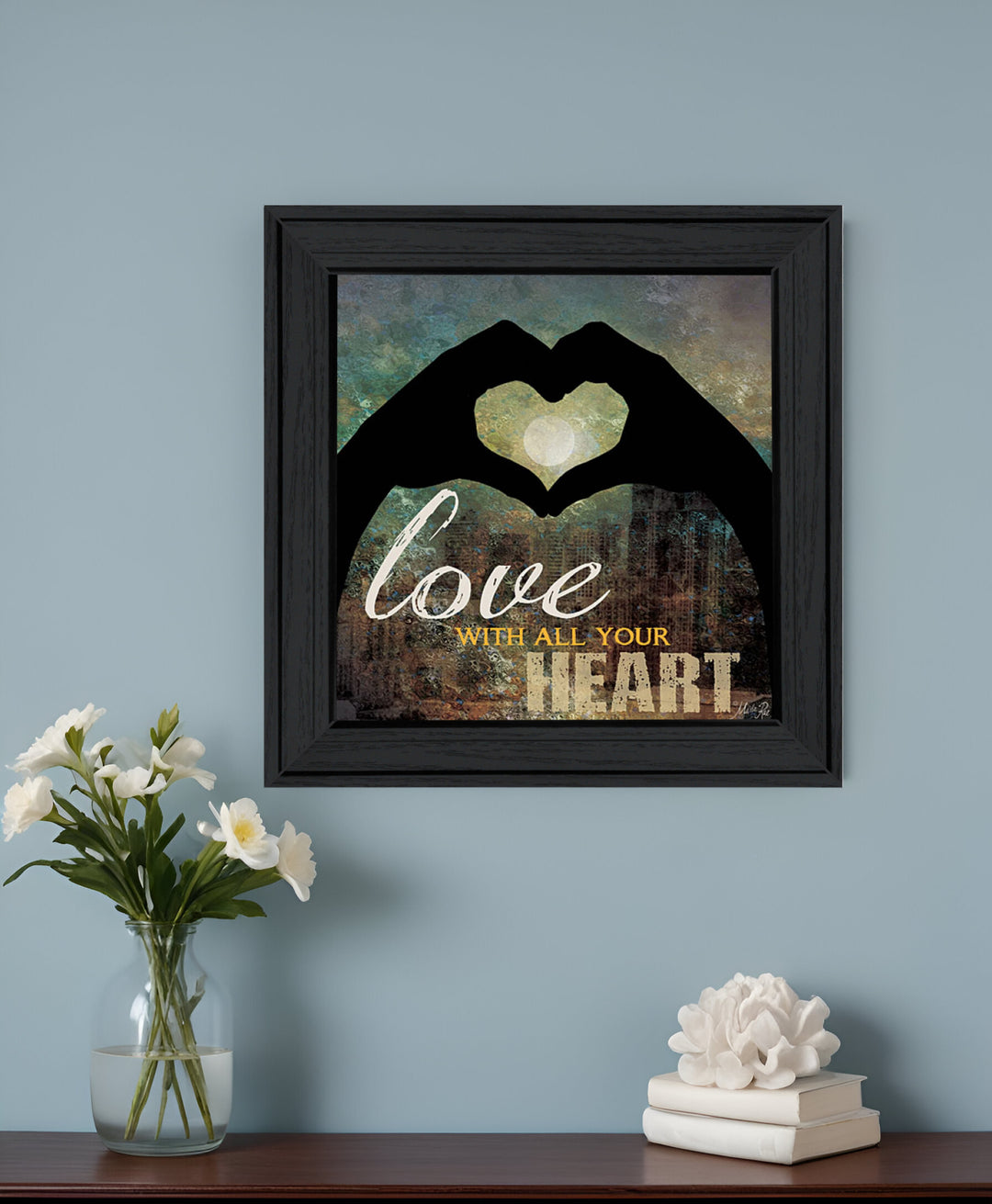 Love with all Your Heart 4 Black Framed Print Wall Art