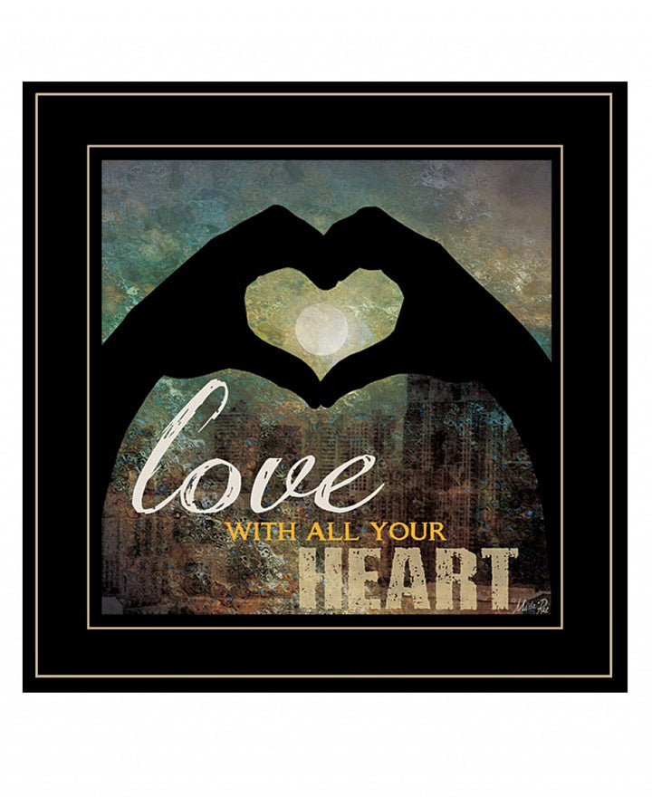 Love with all Your Heart 4 Black Framed Print Wall Art