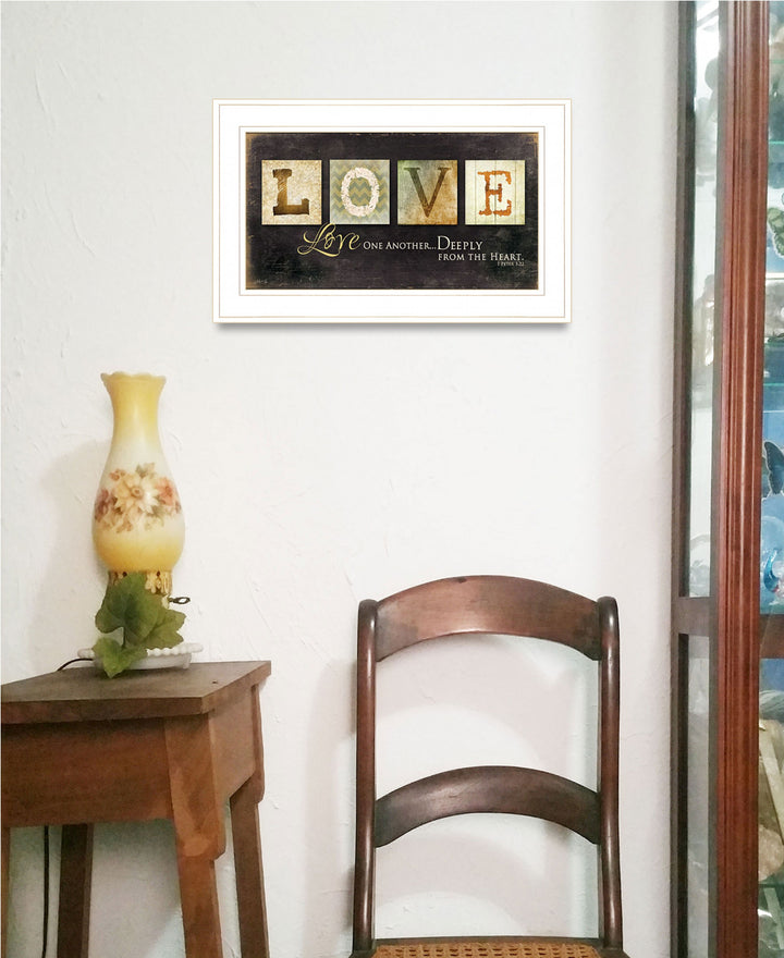 Love One Another 1 White Framed Print Wall Art