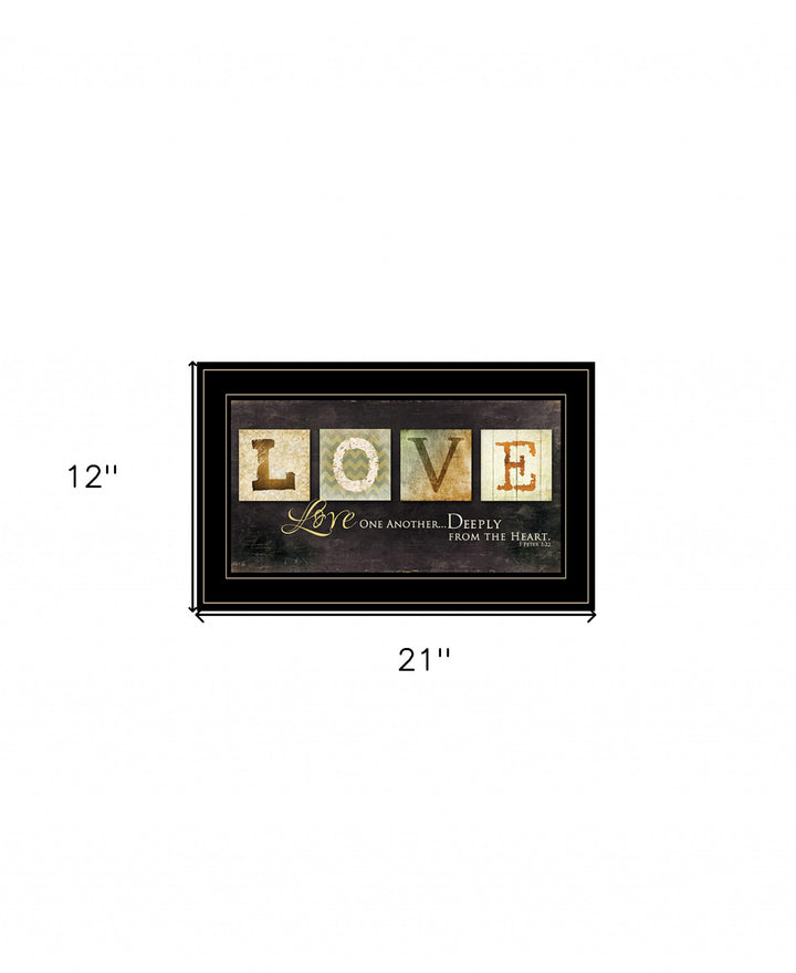 Love One Another 3 Black Framed Print Wall Art