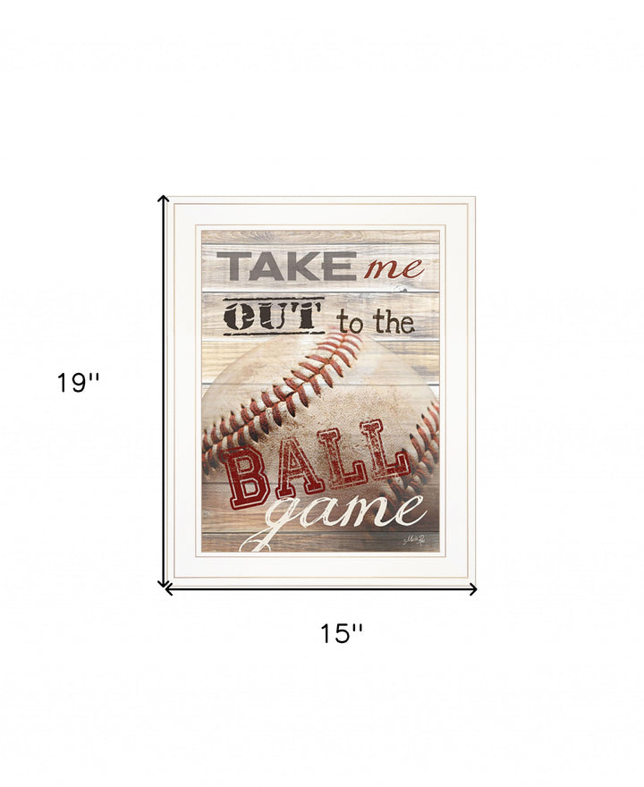 Take Me Out to the Ball Game 1 White Framed Print Wall Art