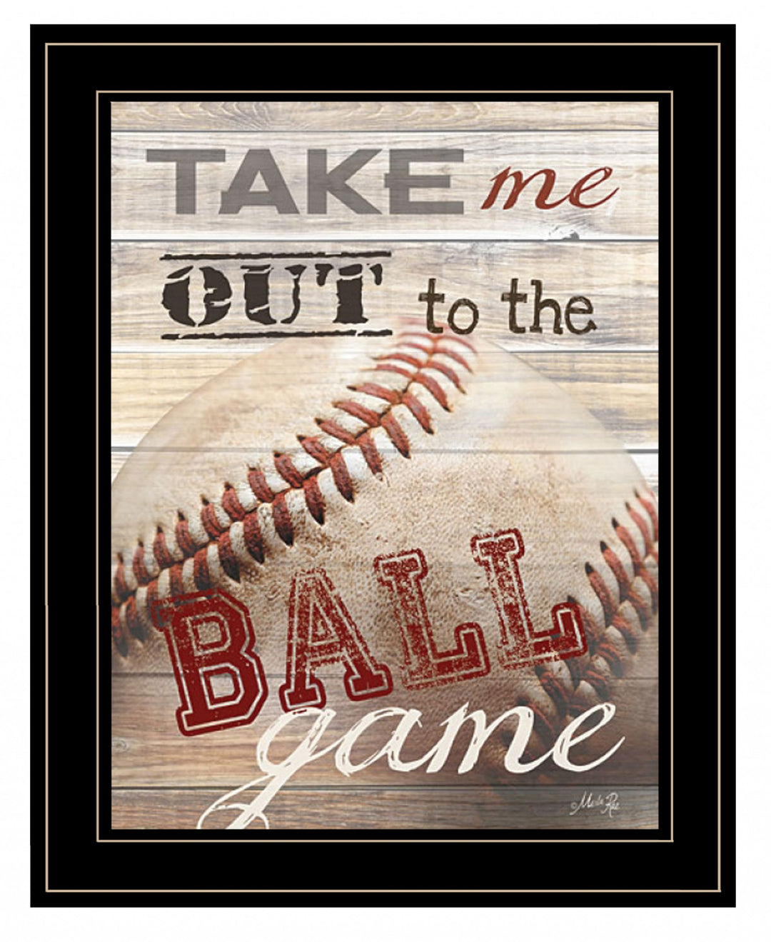 Take Me Out to the Ball Game 1 White Framed Print Wall Art