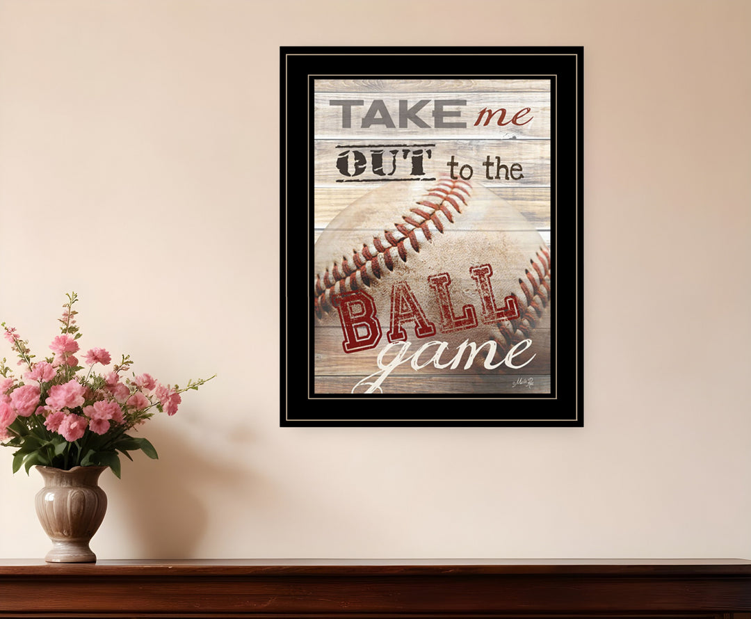 Take Me Out to the Ball Game 1 White Framed Print Wall Art