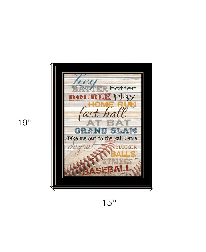 Hey Batter Batter 2 Black Framed Print Wall Art