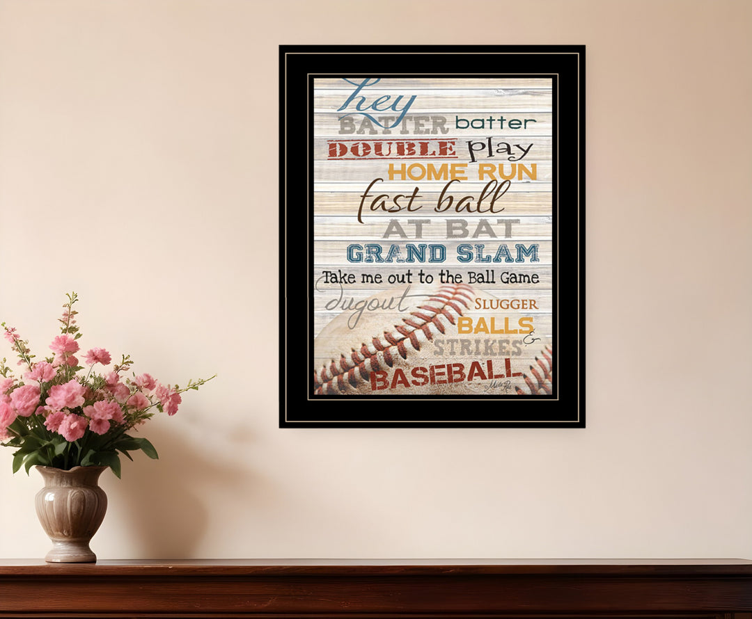 Hey Batter Batter 2 Black Framed Print Wall Art