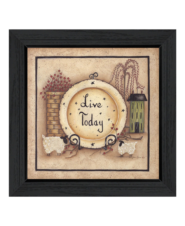 Live Today 4 Black Framed Print Wall Art