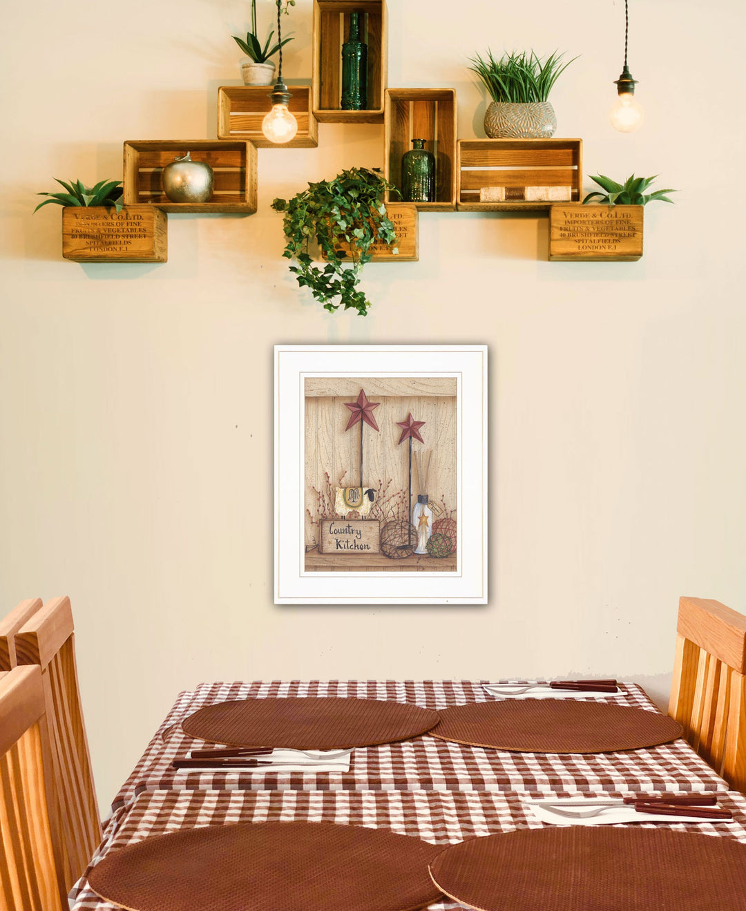 Country Kitchen 3 White Framed Print Kitchen Wall Art