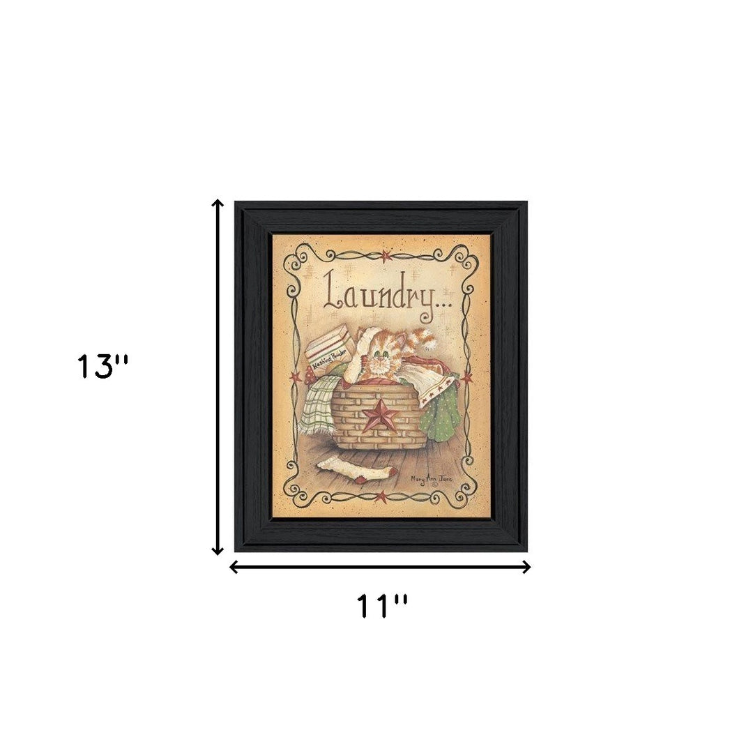 Laundry 1 Black Picture Frame Print Bathroom Wall Art