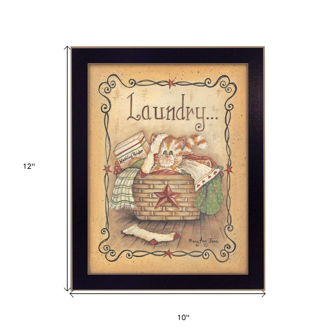 Laundry 2 Black Framed Print Bathroom Wall Art