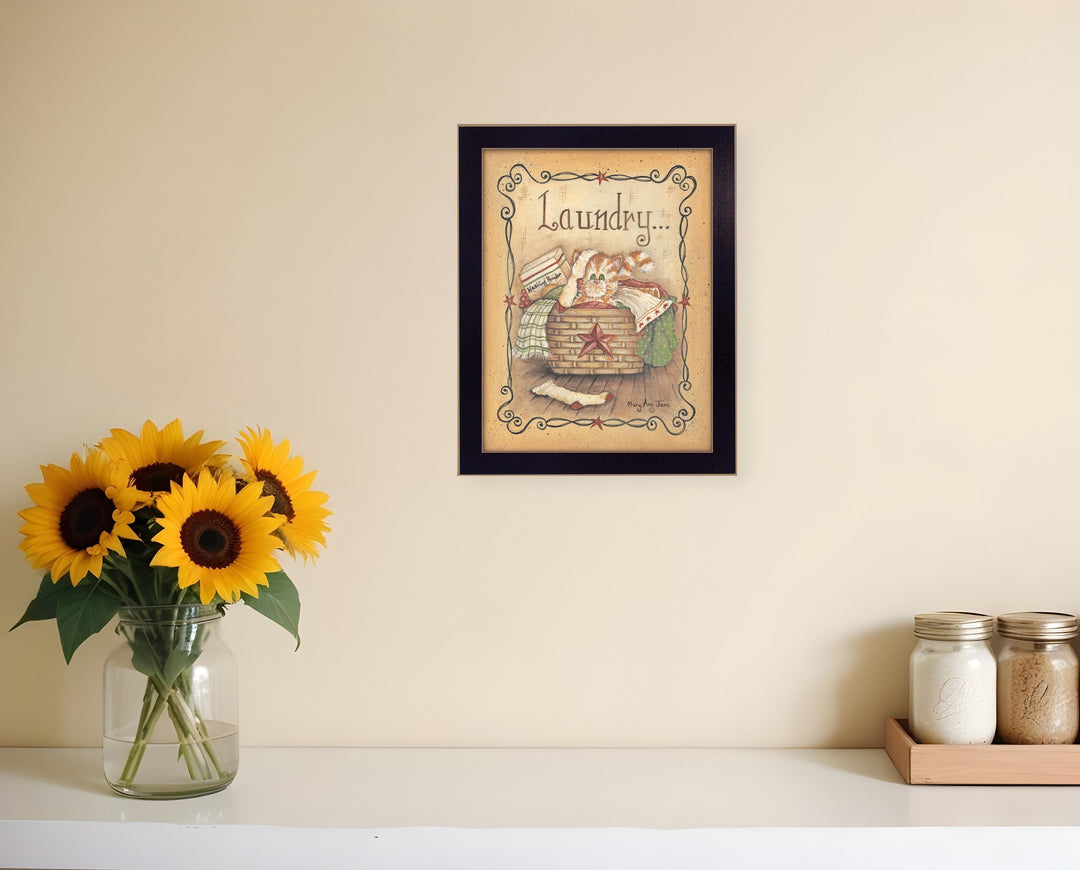 Laundry 2 Black Framed Print Bathroom Wall Art