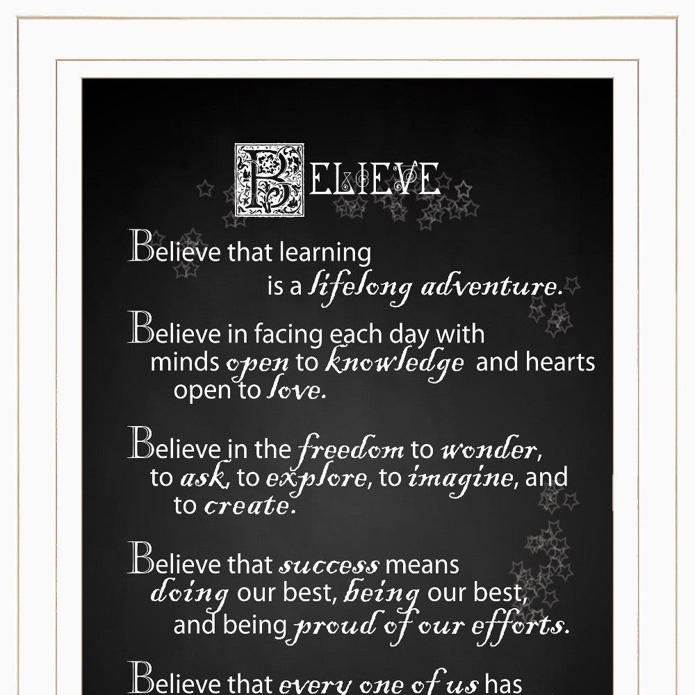 Believe 1 White Framed Print Wall Art