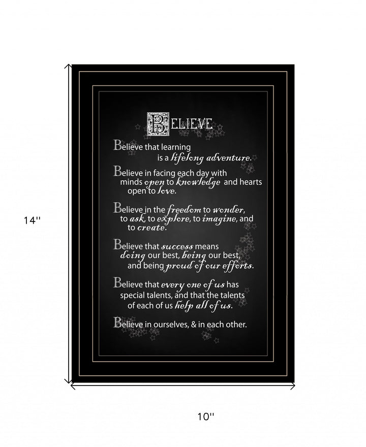 Believe 2 Black Framed Print Wall Art