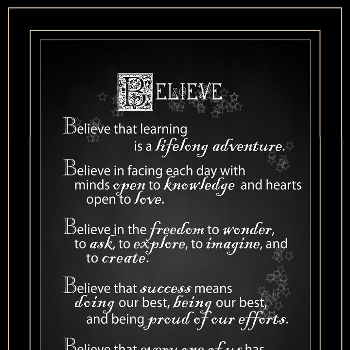 Believe 2 Black Framed Print Wall Art