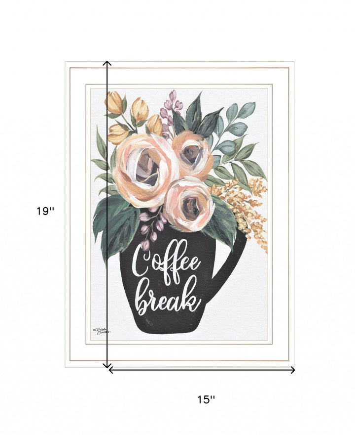 Coffee Break 1 White Framed Print Kitchen Wall Art