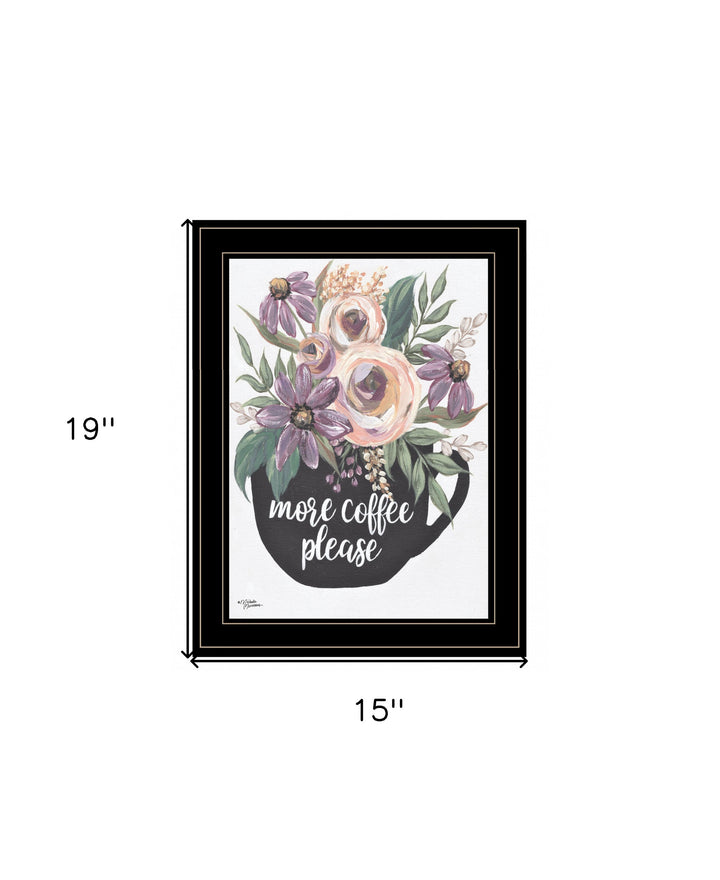 More Coffee Please 2 Black Framed Print Kitchen Wall Art