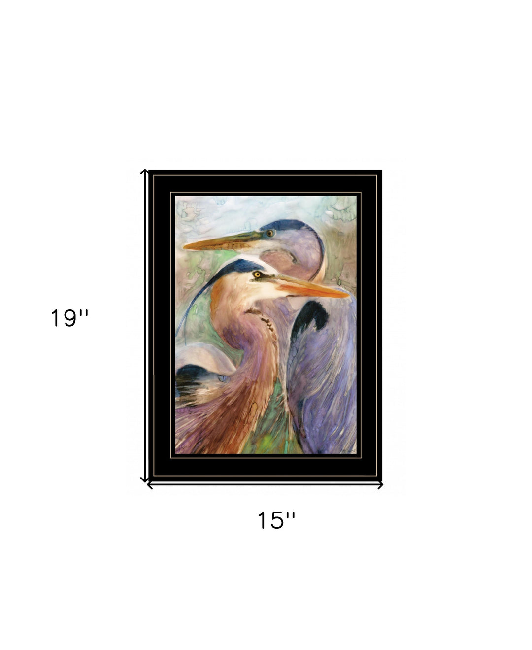 Blue Heron Duet 2 Black Framed Print Wall Art