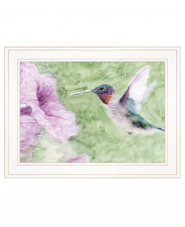 Humming Bird 2 White Framed Print Wall Art