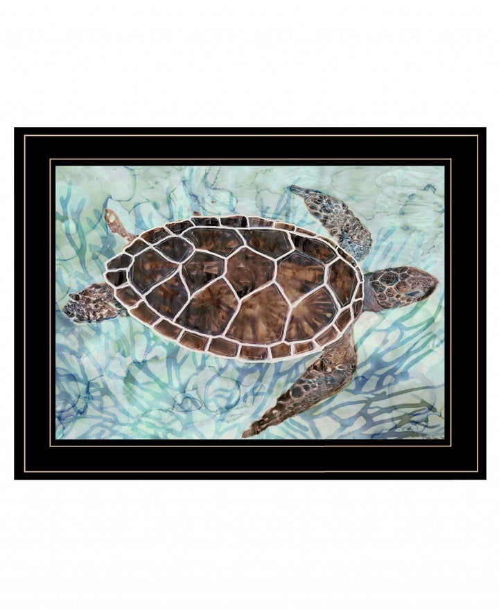 Sea Turtles Collage 1 Black Framed Print Wall Art