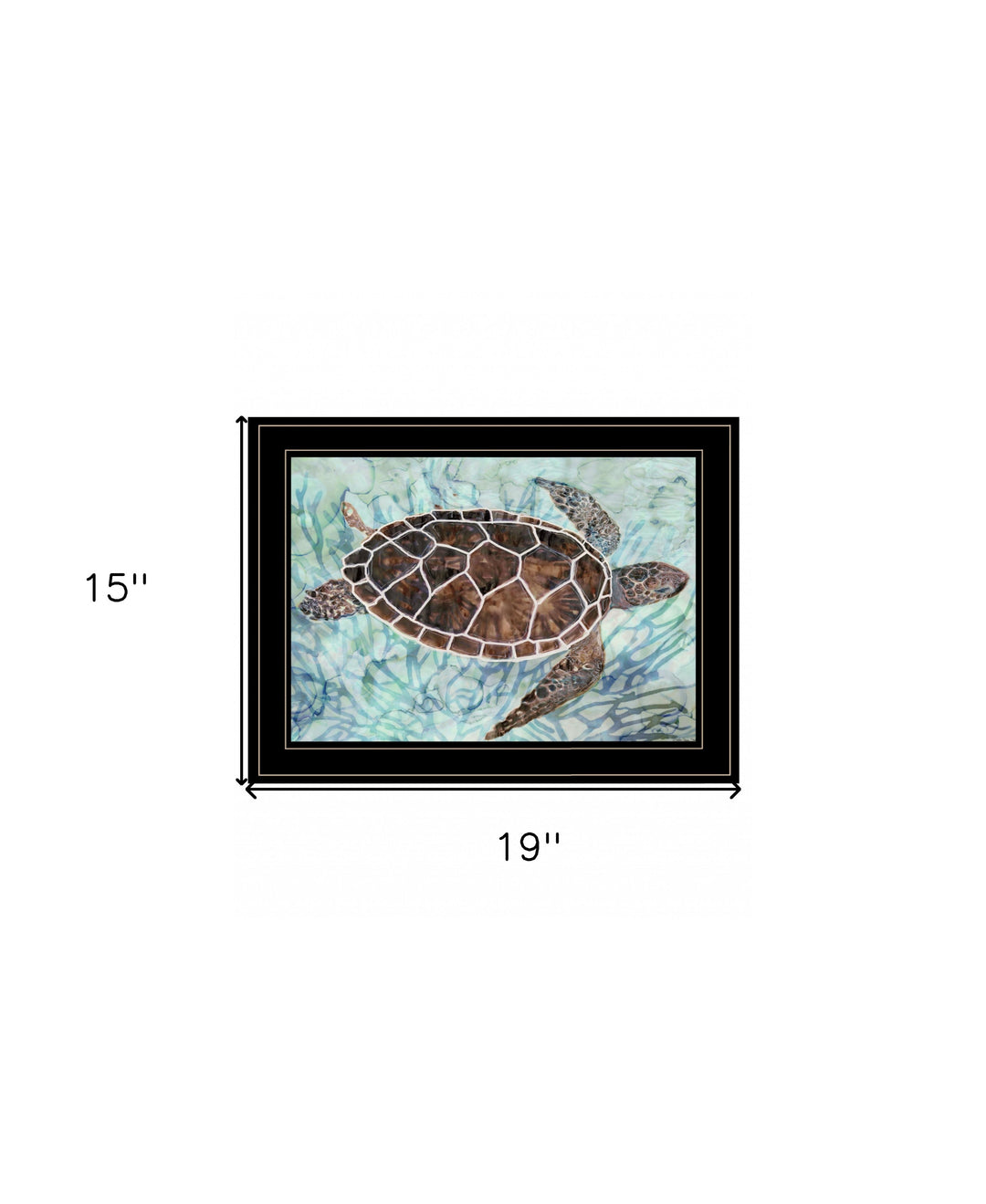 Sea Turtles Collage 1 Black Framed Print Wall Art