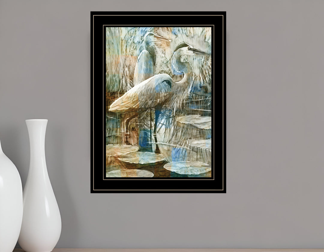 Marsh Herons I 2 Black Framed Print Wall Art