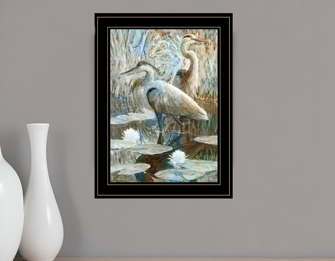 Marsh Herons II 2 Black Framed Print Wall Art