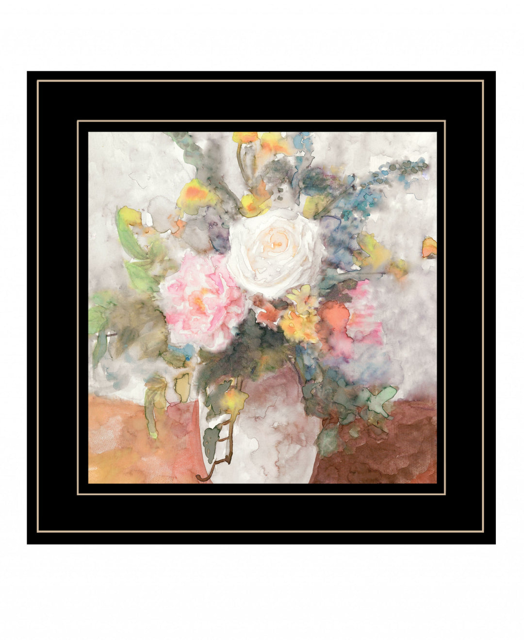 Table Bouquet 2 White Framed Print Wall Art