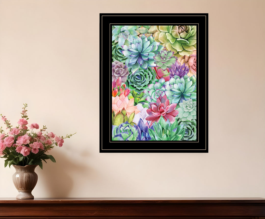 Succulents Paradise 2 White Framed Print Wall Art