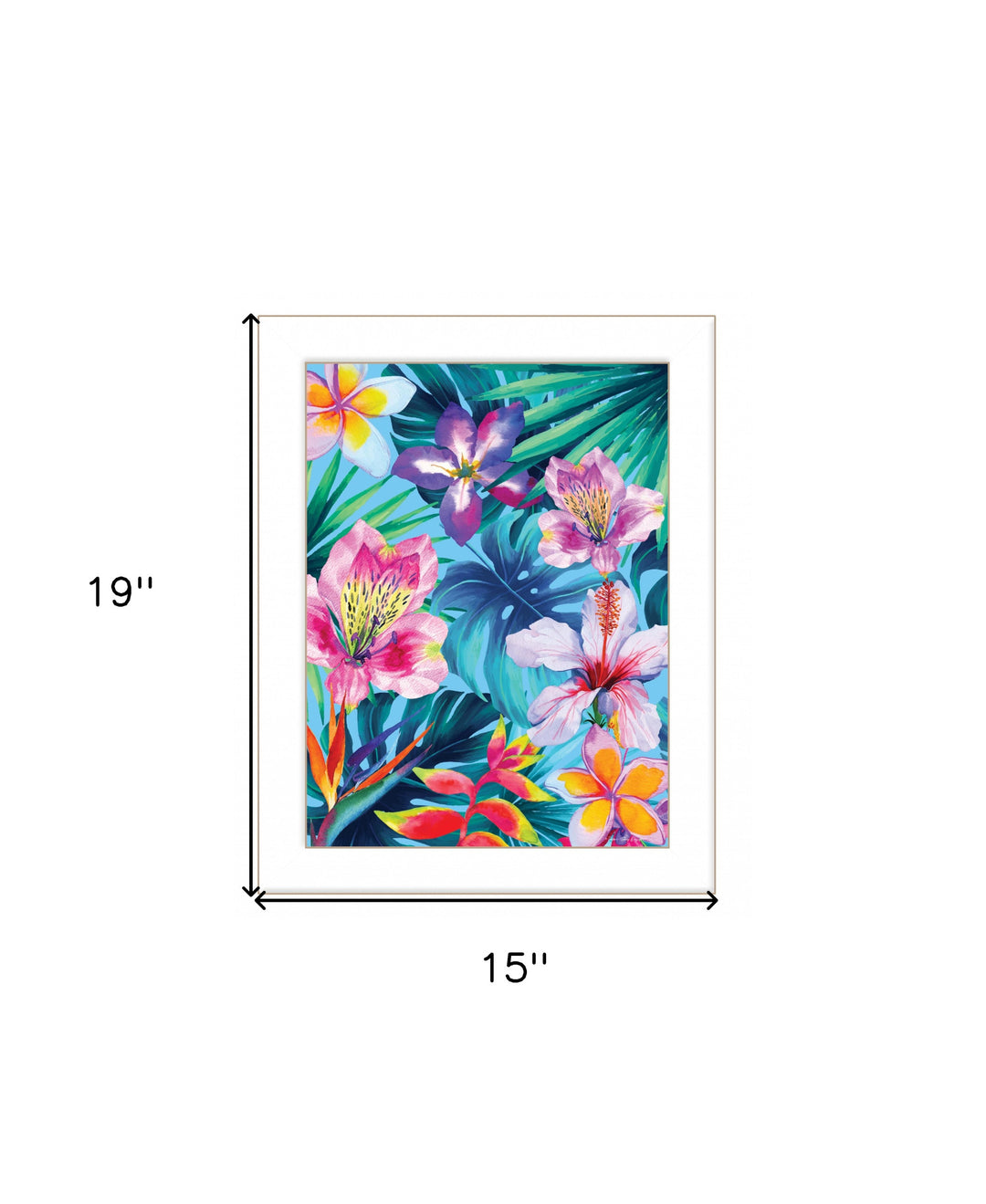 Tropical Flowers 1 White Framed Print Wall Art