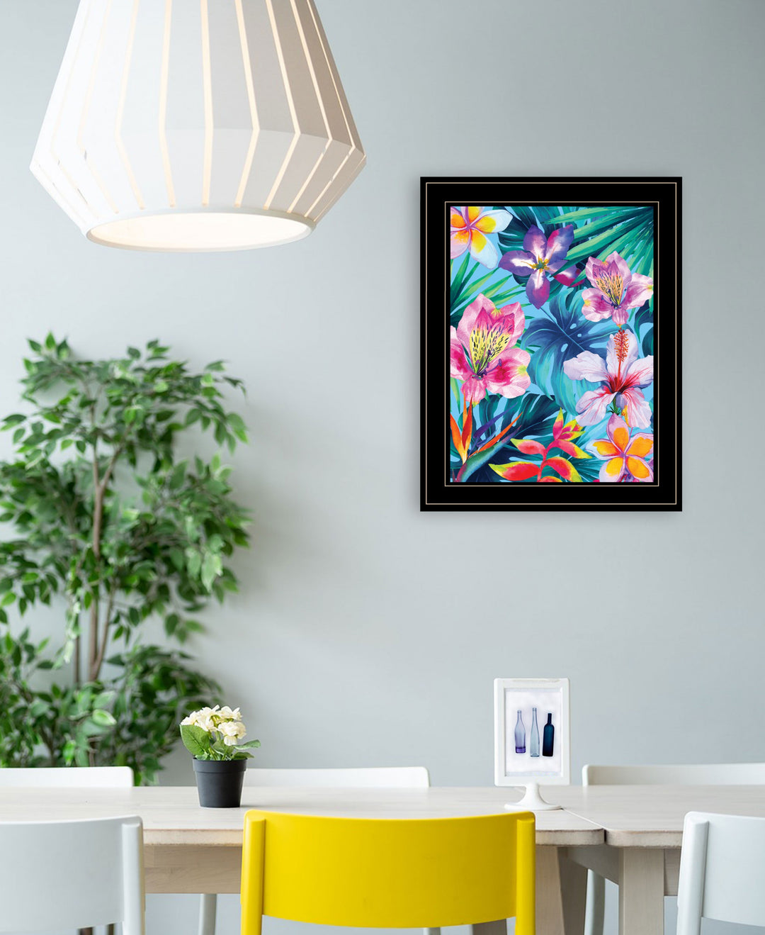 Tropical Flowers 2 White Framed Print Wall Art