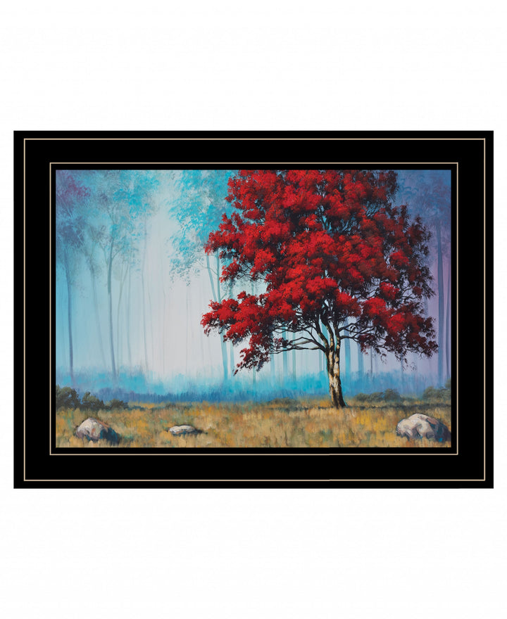 Red Tree 1 Black Framed Print Wall Art