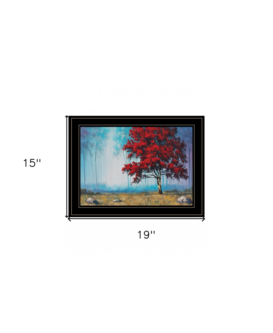 Red Tree 1 Black Framed Print Wall Art