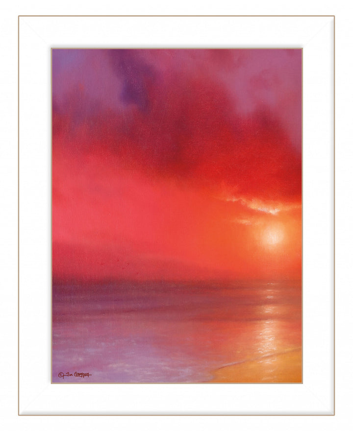 Sunset in Red 1 White Framed Print Wall Art