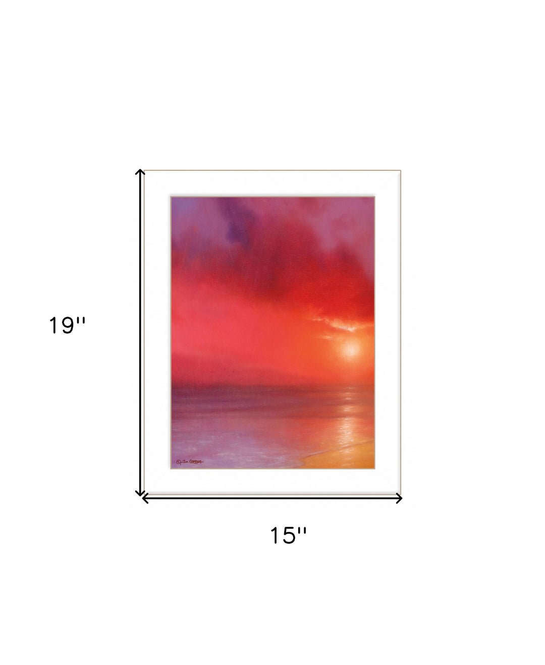 Sunset in Red 1 White Framed Print Wall Art