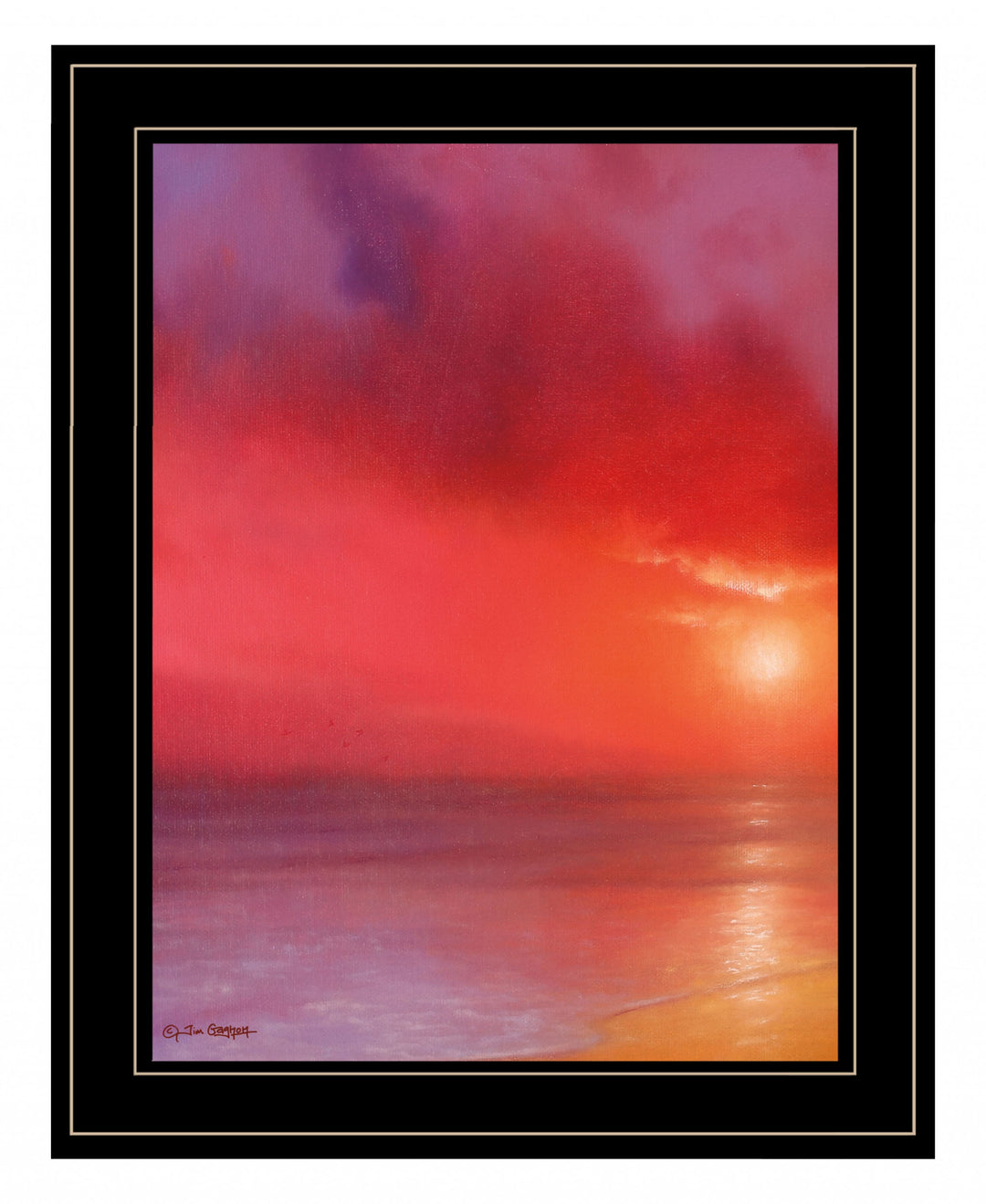 Sunset in Red 1 White Framed Print Wall Art