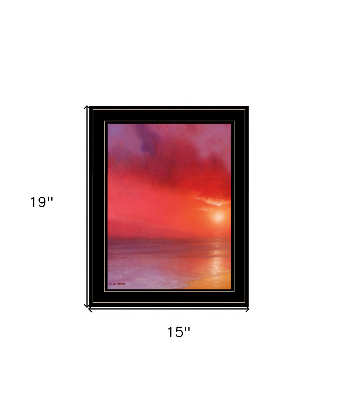 Sunset in Red 1 White Framed Print Wall Art